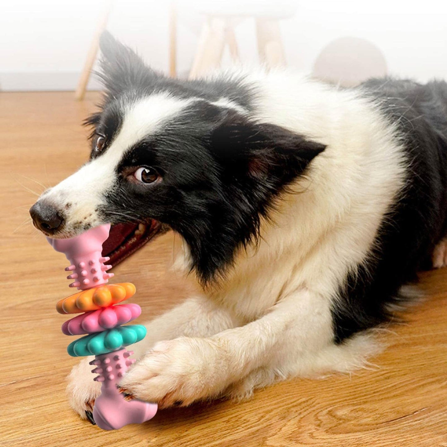 Indestructible Dog Chew Bone Toy – TPR Teeth Cleaning, Teething & Anxiety Relief for Small, Medium & Large Dogs - woofyluxe