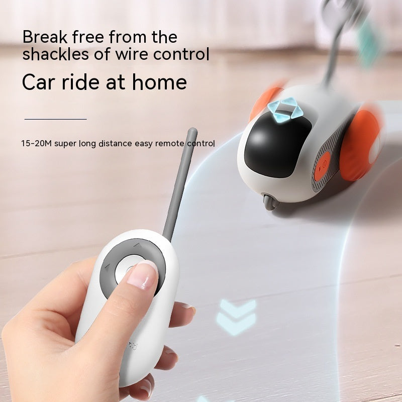 Remote Control Interactive Cat Car Toy – USB Rechargeable Smart Obstacle Avoidance Automatic Moving Car for Cats, Indoor Chasing & Exercise Pet Toy