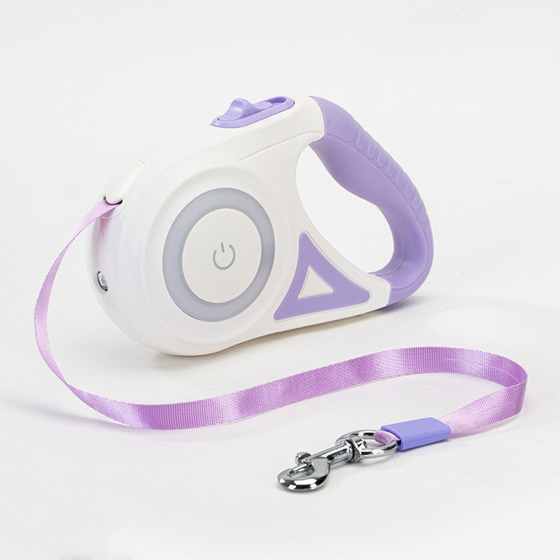 Retractable Dog Leash with Collar – One-Button Brake, Tangle-Free, 3M/5M for Small to Medium Pets - woofyluxe