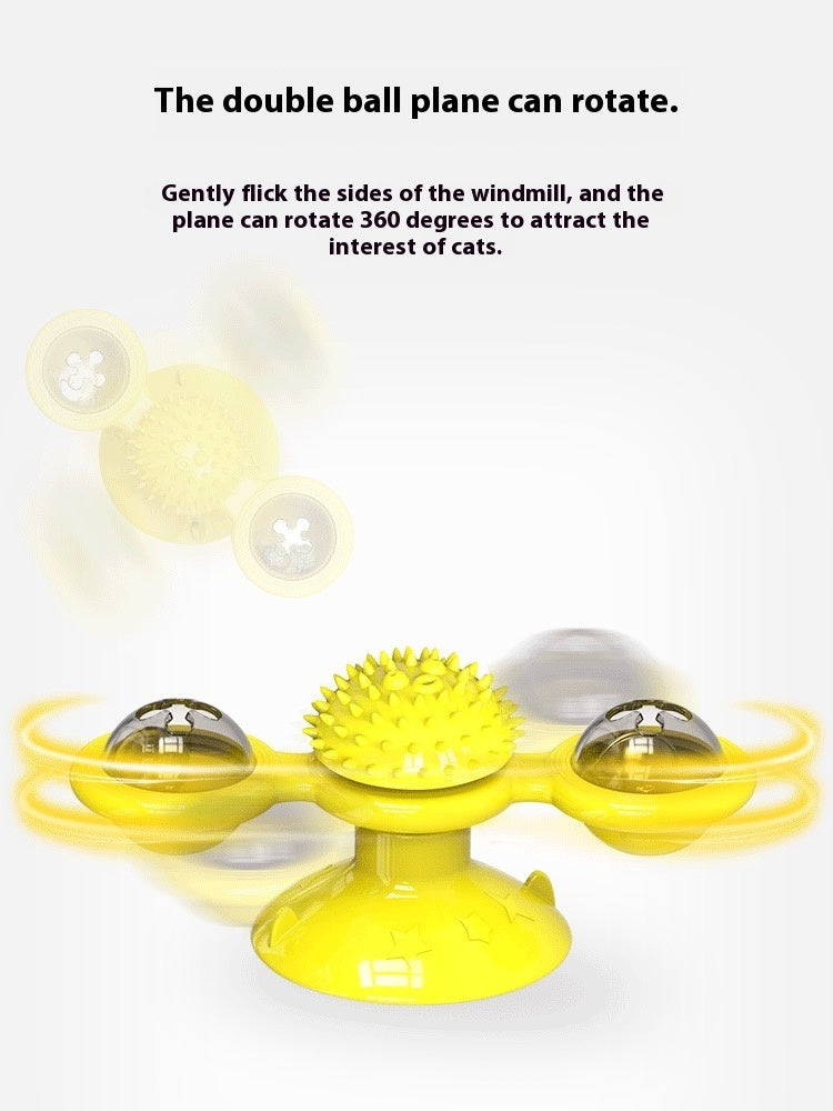 Cat Entertainment Set – Interactive Rotating Disk, Feather Teasers, Windmill & Tumbler Toys for Active & Happy Cats - woofyluxe