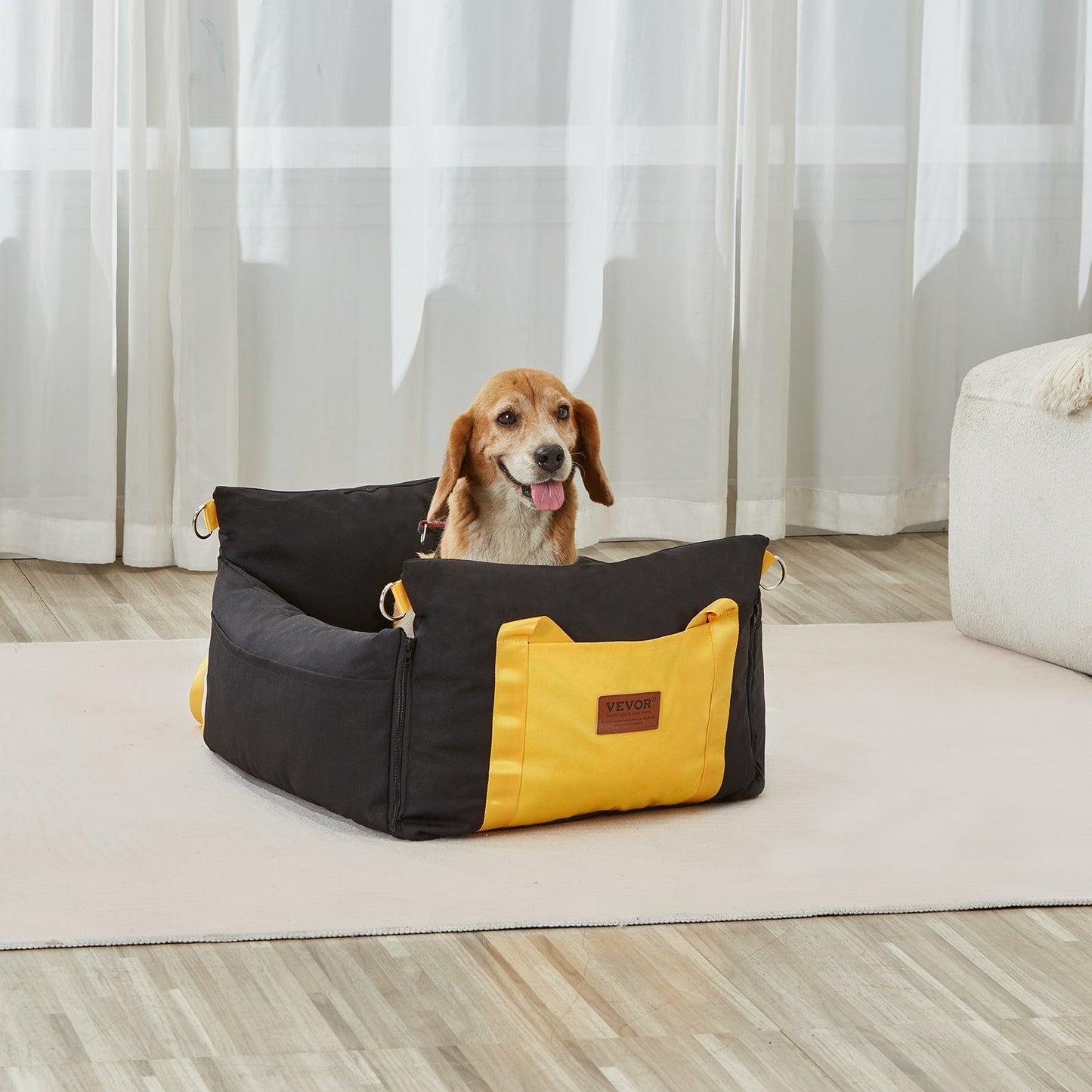 Luxury Dog Car Booster Seat – Fits Small Dogs Up to 25lbs | VEVOR Black - woofyluxe