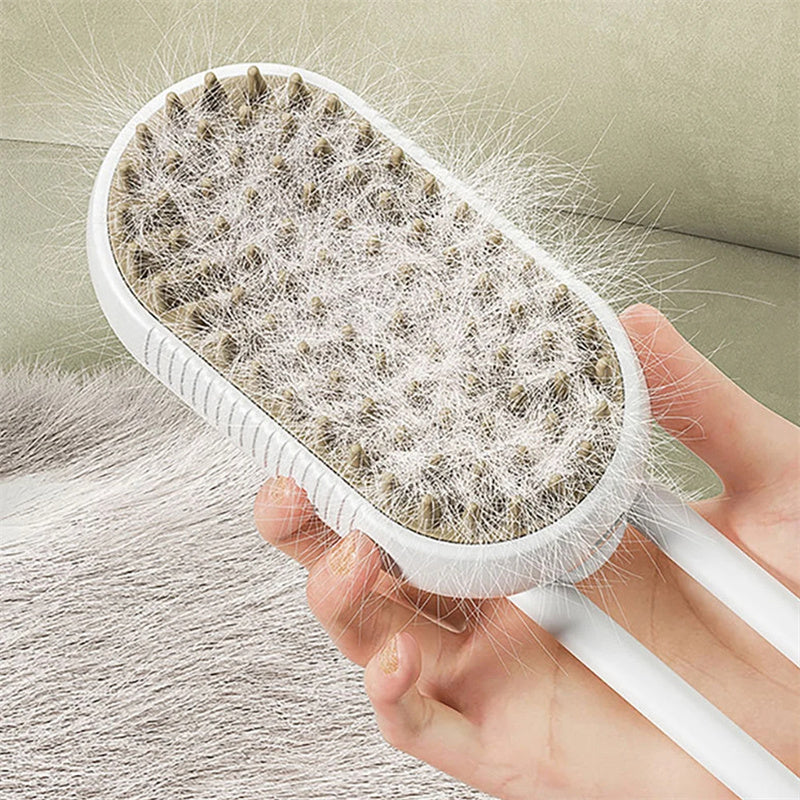 3-in-1 Electric Steam Pet Brush for Dogs & Cats – Hair Removal, Massage & Anti-Static Grooming Comb - woofyluxe