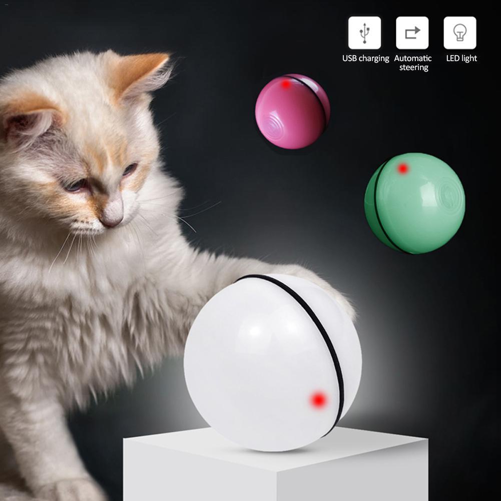 Rechargeable LED Laser Rolling Cat Toy Ball with Catnip – Interactive 360° Rotating Smart Pet Toy - woofyluxe