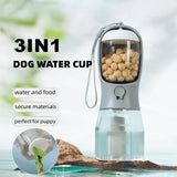 3-in-1 Dog Water Bottle with Food Container & Waste Bag – Portable Pet Travel Dispenser - woofyluxe