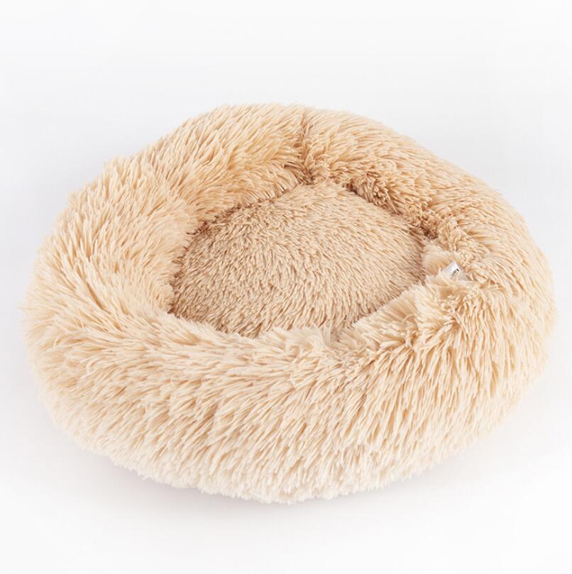 Calming Donut Dog Bed – Round Plush Pet Nest for Small Dogs & Cats (3 Sizes) - woofyluxe