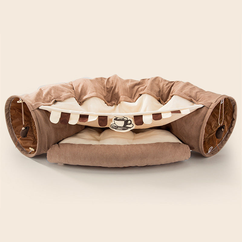 Collapsible Cat Tunnel – Durable, Washable, Portable Pet Play Tunnel (45 x 50 x 22 cm) - woofyluxe