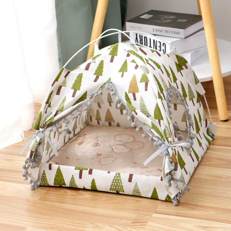 Cat Tent House – Enclosed Portable Pet Bed for Small & Medium Cats and Dogs | Waterproof & Breathable Fabric - woofyluxe