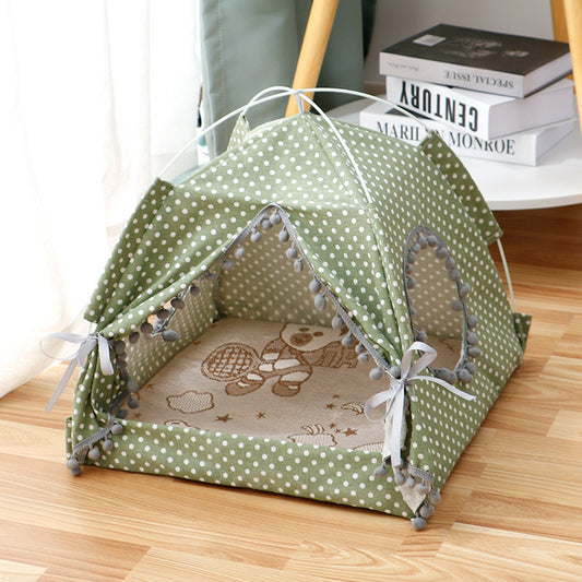 Cat Tent House – Enclosed Portable Pet Bed for Small & Medium Cats and Dogs | Waterproof & Breathable Fabric - woofyluxe