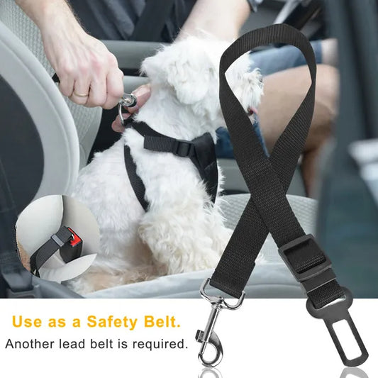 2Pcs Adjustable Dog Cat Seat Belt Harness – Pet Car Safety Leash for Small, Medium & Large Pet - woofyluxe