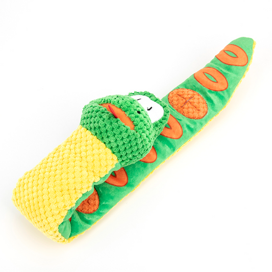Snake Snuffle Dog Toy – Squeaky Puzzle Plush Chew Toy for IQ Training & Stress Relief - woofyluxe