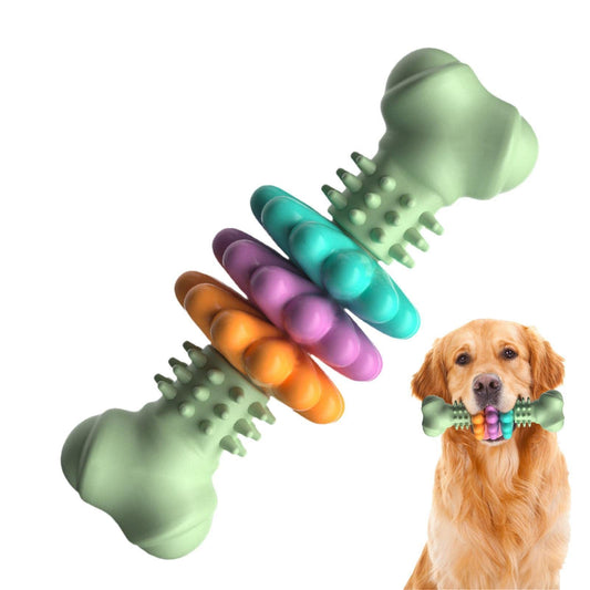 Indestructible Dog Chew Bone Toy – TPR Teeth Cleaning, Teething & Anxiety Relief for Small, Medium & Large Dogs - woofyluxe