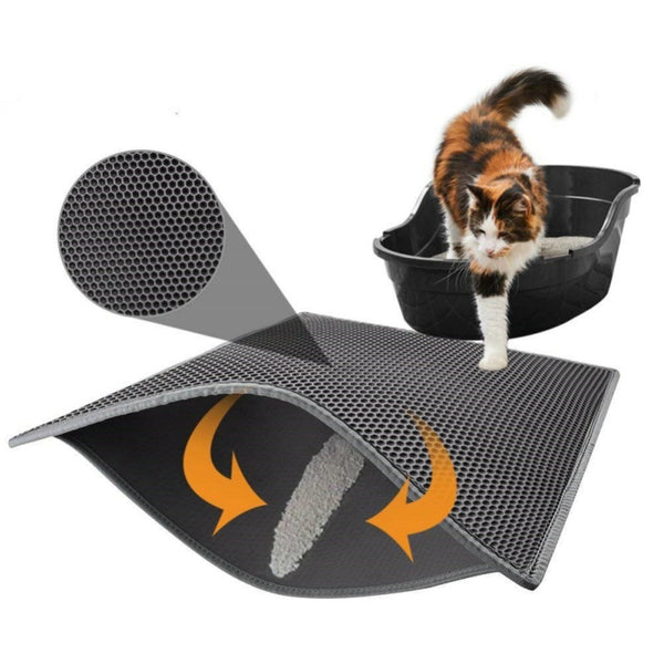 Honeycomb Cat Litter Mat – Waterproof & Urine-Proof EVA Pad for Litter Box Area (S/M/L)