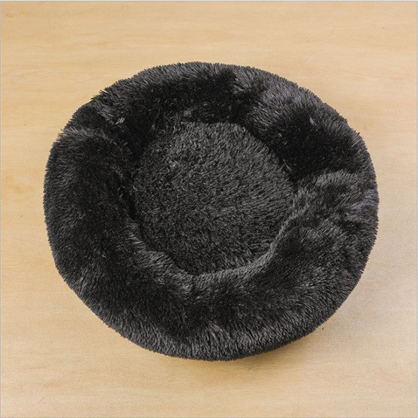 Calming Donut Dog Bed – Round Plush Pet Nest for Small Dogs & Cats (3 Sizes) - woofyluxe