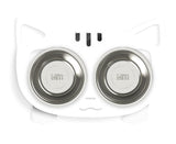 Anti-Falling Cat & Dog Feeding Water Bowl – Inclined Design, Stainless Steel Pet Bowl (Black/White/Pink/Blue) - woofyluxe