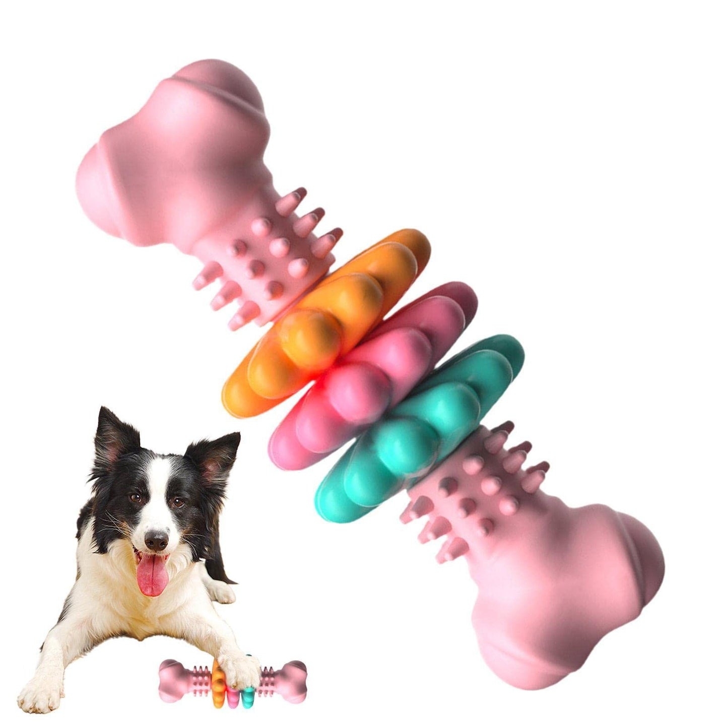 Indestructible Dog Chew Bone Toy – TPR Teeth Cleaning, Teething & Anxiety Relief for Small, Medium & Large Dogs - woofyluxe