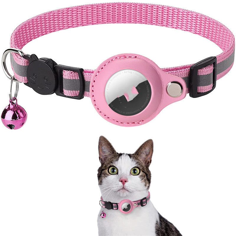 Reflective Nylon Dog Collar with Airtag Holder – Waterproof & Adjustable for Cats and Puppie - woofyluxe