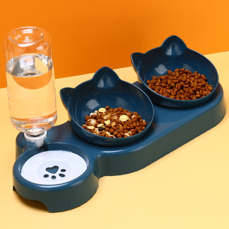 3-in-1 Elevated Pet Bowl Set with Automatic Water Dispenser (3 Bowls)