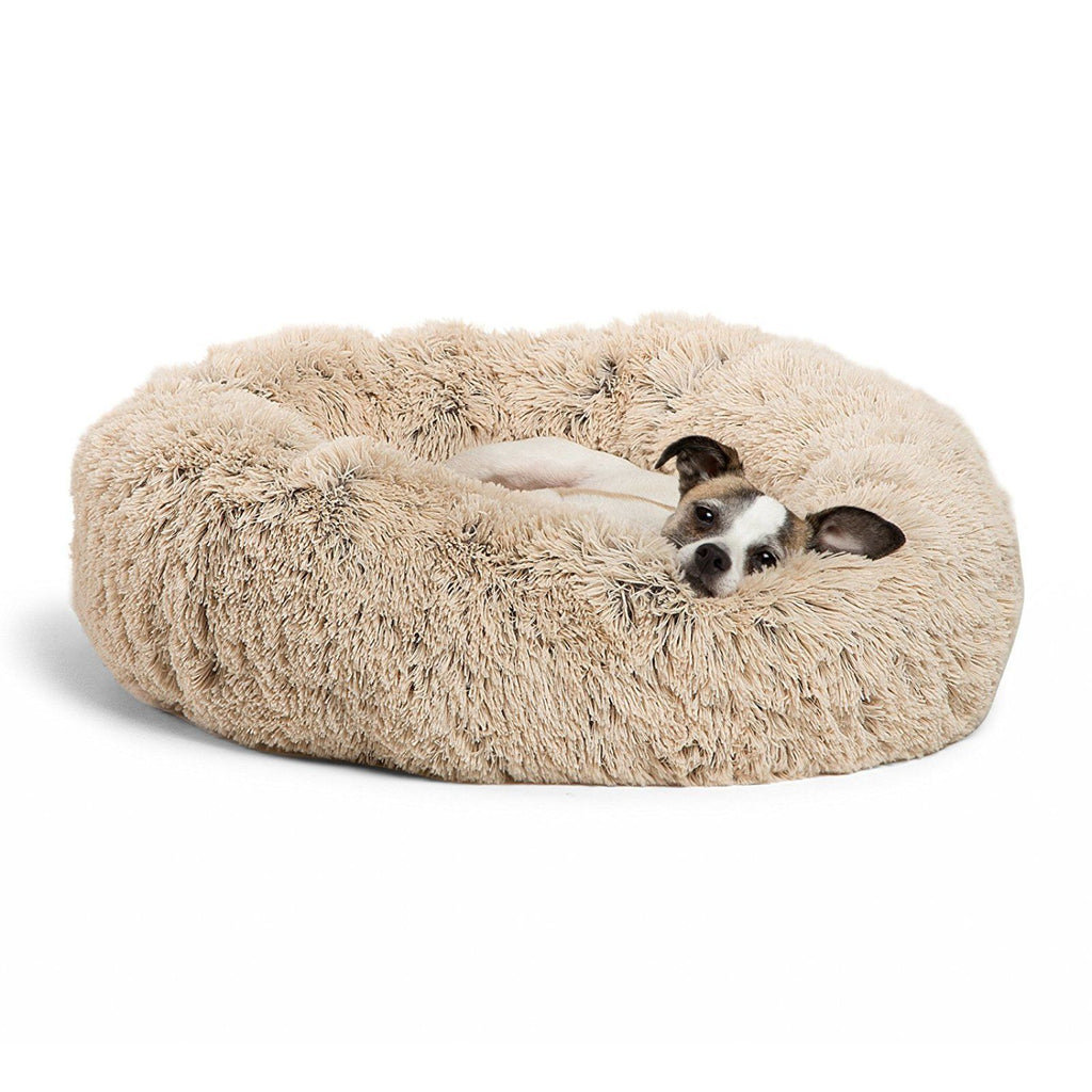 Calming Donut Dog Bed – Round Plush Pet Nest for Small Dogs & Cats (3 Sizes) - woofyluxe