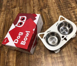 Anti-Falling Cat & Dog Feeding Water Bowl – Inclined Design, Stainless Steel Pet Bowl (Black/White/Pink/Blue) - woofyluxe