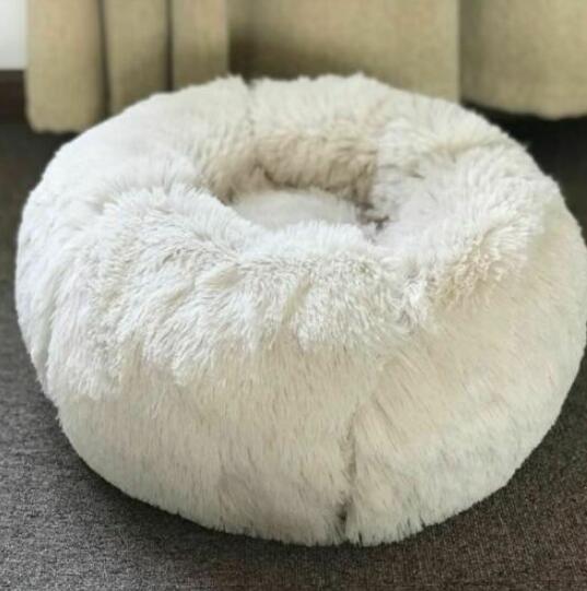 Calming Donut Dog Bed – Round Plush Pet Nest for Small Dogs & Cats (3 Sizes) - woofyluxe
