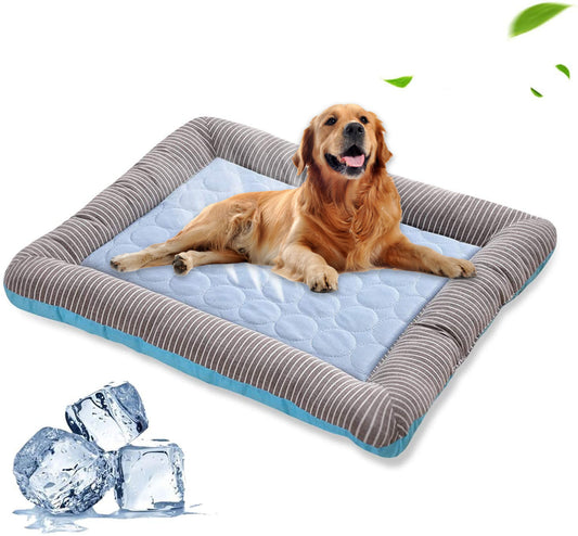 Cooling Pet Pad for Dogs & Cats – Soft Ice Silk Summer Mat, Washable & Breathable Bed (S/M/L) - woofyluxe