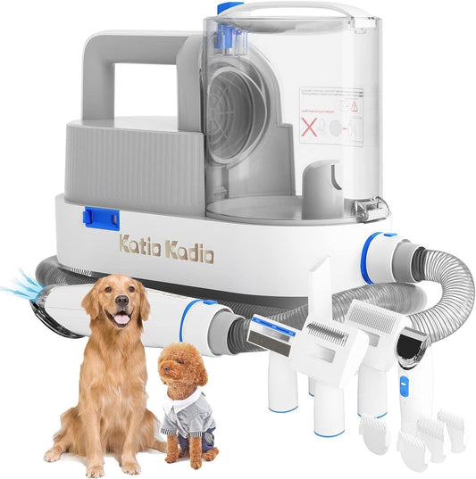 5-in-1 Low Noise Pet Grooming Kit with Vacuum Suction – Dog Hair Remover & Clippers for Shedding Cats and Dogs at Home - woofyluxe