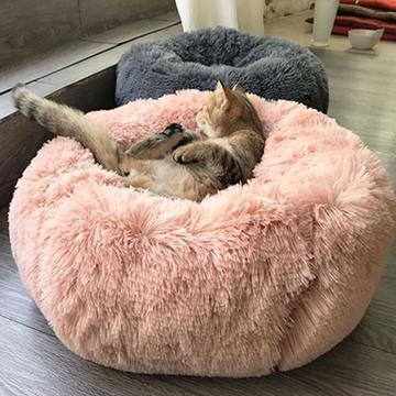 Calming Donut Dog Bed – Round Plush Pet Nest for Small Dogs & Cats (3 Sizes) - woofyluxe