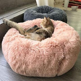 Calming Donut Dog Bed – Round Plush Pet Nest for Small Dogs & Cats (3 Sizes) - woofyluxe