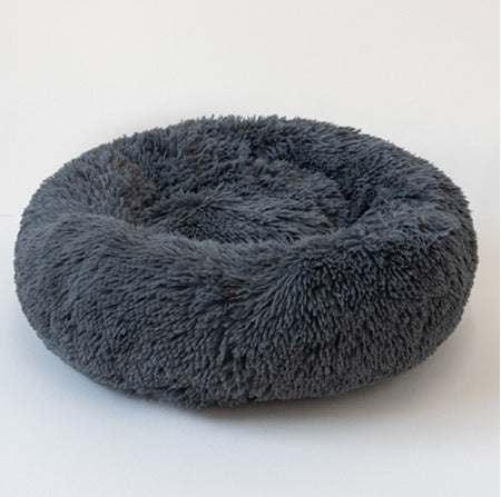 Calming Donut Dog Bed – Round Plush Pet Nest for Small Dogs & Cats (3 Sizes) - woofyluxe