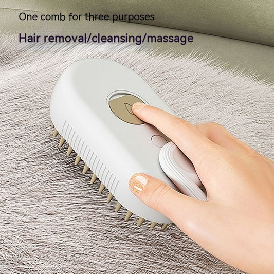 3-in-1 Electric Steam Pet Brush for Dogs & Cats – Hair Removal, Massage & Anti-Static Grooming Comb - woofyluxe
