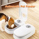 Automatic Pet Feeder & Water Dispenser – Smart 2-in-1 Gravity Food Feeder for Cats & Dogs with Stainless Steel Bowl - woofyluxe
