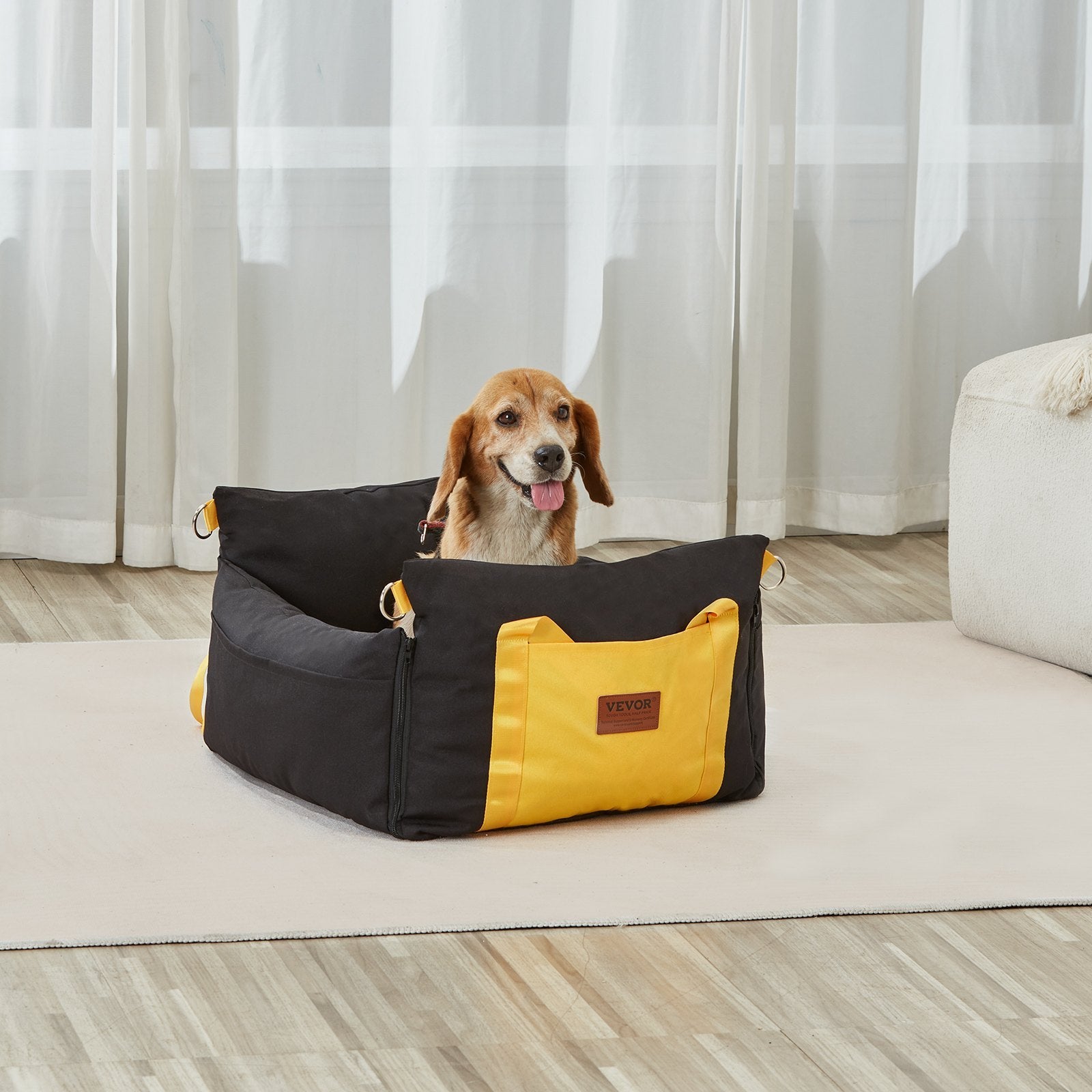Luxury Dog Car Booster Seat – Fits Small Dogs Up to 25lbs | VEVOR Black - woofyluxe